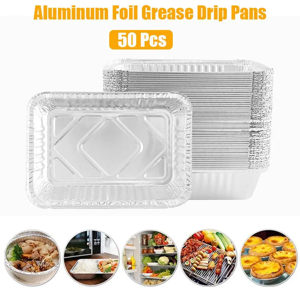 Disposable BBQ Drip Pans Aluminum Foil Grease Drip Pans Recyclable Grill Catch Tray For Weber Outdoor Supplies