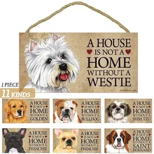 

11 Kinds of Dog Tags Rectangular Wooden Pet Tag Dog Accessories Animal Sign Plaques Rustic Home Decoration Rope Length 45cm