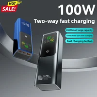 PD100W 30000mAh Large Capacity Power Bank Two-way Fast Charging Portable Powerbank Laptop External Spare Battery for Macbook 2