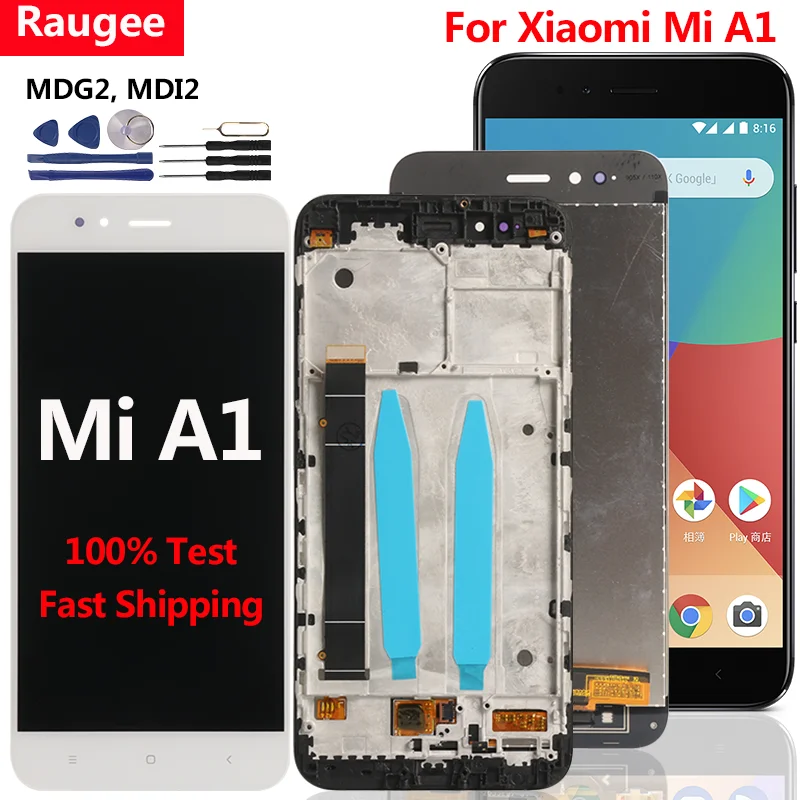 Display For Xiaomi Mi A1 LCD Touch Screen Replacement Display For Mi A1 MiA1 Mi 5X MDG2 MDI2 LCD Screen 100% Test No Dead Pixels