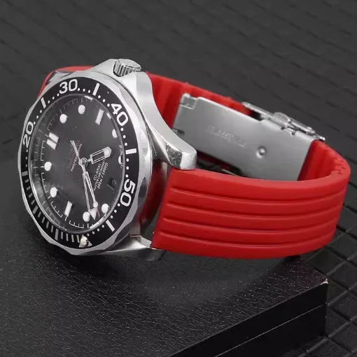 Universal Waterproof Sport Silicone Watch Band with Folding Buckle Strap