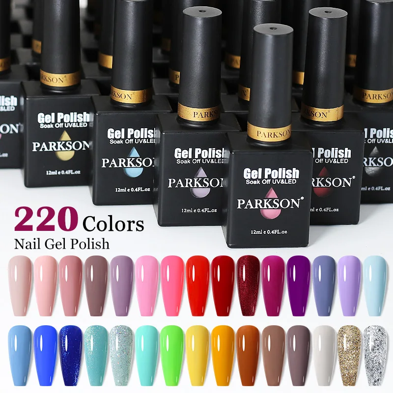 Parkson Nail Gel Polish Long Lasting Glass Bottle Gel Varnish Hybrid Varnishes Matt Top Orange Red Soak Off LED UV Manicure Art