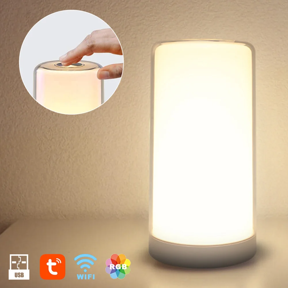 Milhões de Cores Lâmpada de Toque Candeeiro de Mesa Lâmpada de Cabeceira Luz da Noite Luz da Noite do Bebê Inteligente Temporizador Usb Estudo Interior Presente 16 Rgb Led 22 Home & Garden