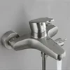 Bathroom Shower Faucet Wall Mounted Stainless Steel Mixer Tap Hot And Cold Water Mixer Triple Shower Tap Bathroom Bathtub Faucet 4