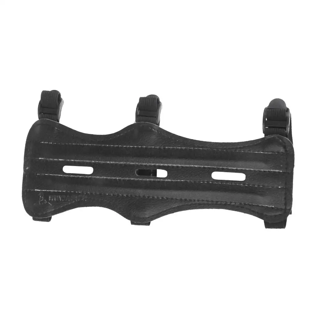 Leather Arm Guard 3 Adjustable Straps Hunting Armband