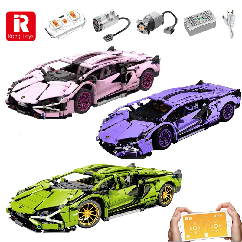 Технический Lambor русский Радиоуправляемый моторизованный Супер гоночный Спорт Женский город скоростной гоночный кирпич детский автомобиль игрушки подарок