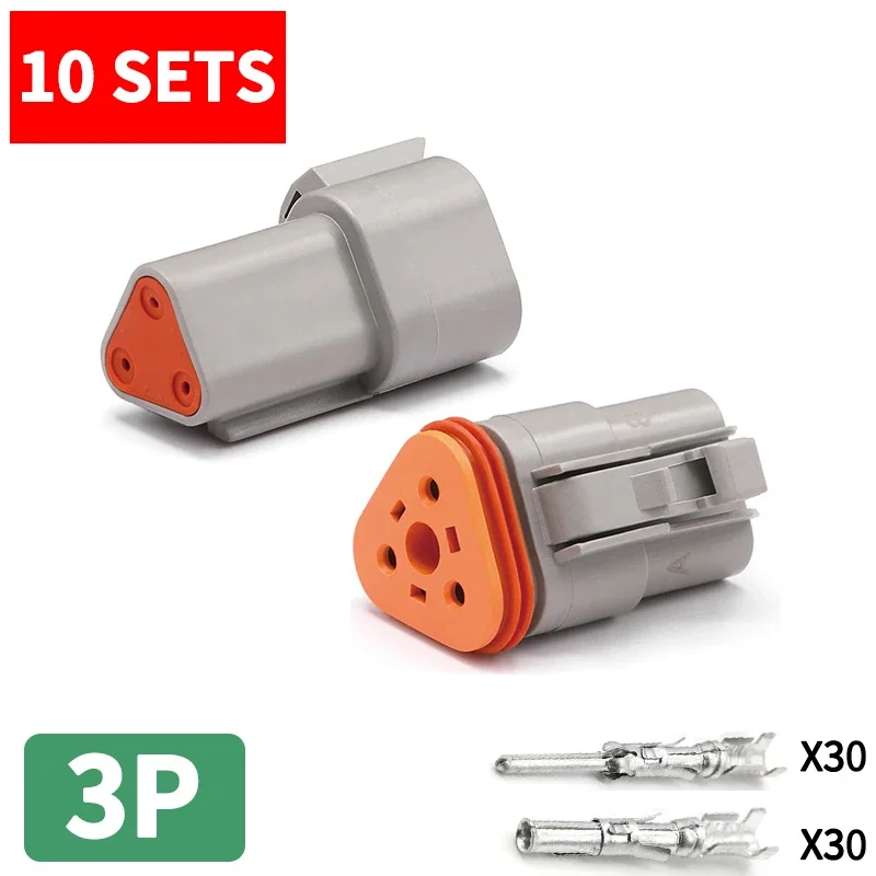 10 Sets Deutsch DT Stecker DT06-2S/DT04-2P 2P 3P 4P 6P 8P 12P Wasserdichte Elektrische Stecker Für auto Motor Mit Pins 22-16AWG – Detail 6