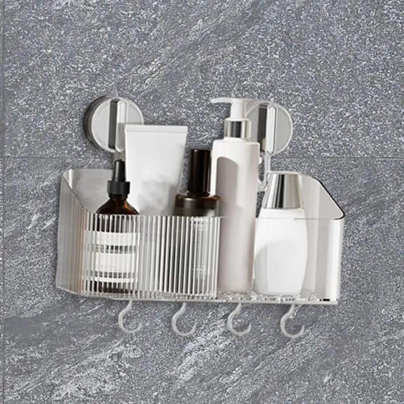 Wall Shower Organizer Wall Mount Organizer Bin Suction Cup Organization Rack Toothbrush Holder Toiletries Container For