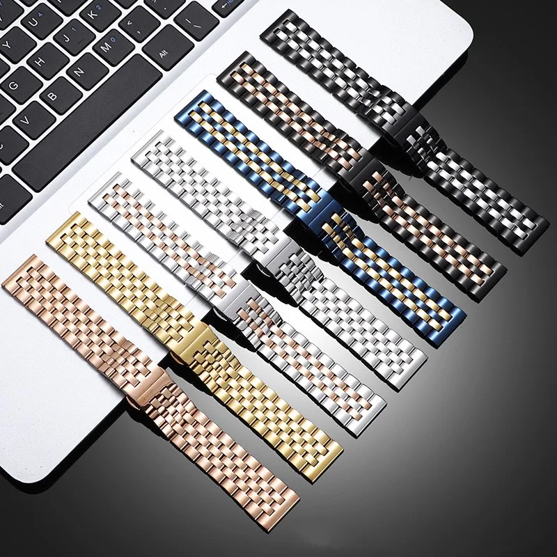 Stainless Steel Watchband with Folding Buckle and Tool