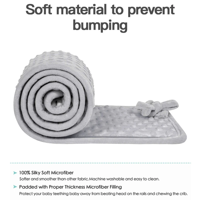 Crib Bumper 3Pcs Infrant Crib Rail Protection Wrap Newborn Baby Anti-bite Bed Fence Safety Guardrail Cover Protective Strip Soft Edge