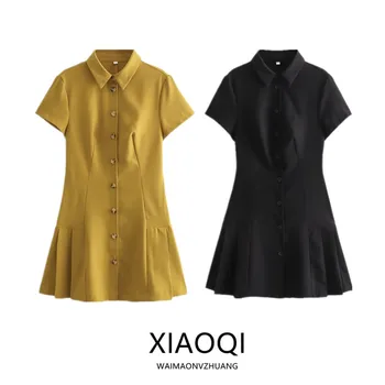 Summer 2024 Women's irt Sle  Dr Bla Midi Dr Slim Fit Commute ort Sve Other Material 00% 1