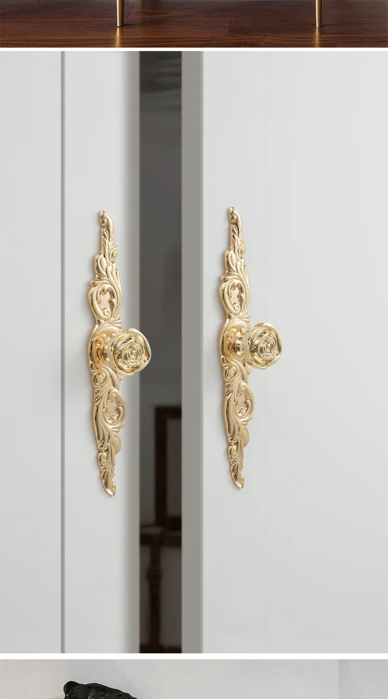 Nordic Shiny Gold Brass Handles para Móveis,