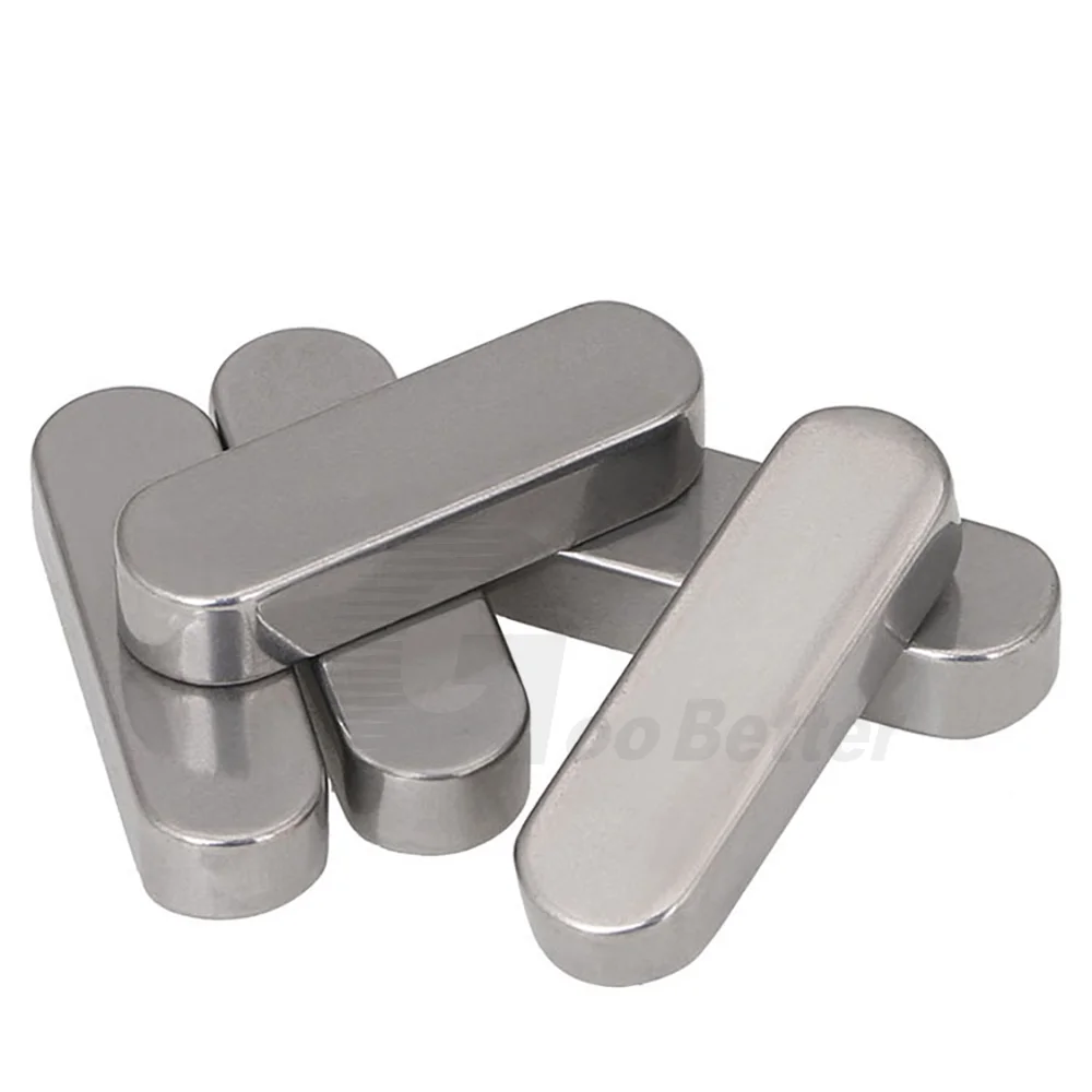 2-50Pcs Drive Shaft Parallel Key M3 M4 M5 M6 M8 M10 M12 M14 M16 A2 Stainless Steel Round Ended Feather Key Length = 6-120mm