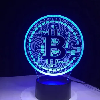 Bitcoin LED night light Coin Art Acrylic, 16 Colours 1