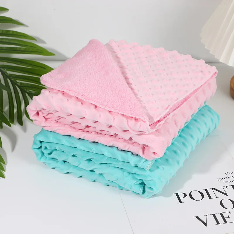 

Baby Beanie Blanket Fleece Swaddle Blanket Doudou Bebe Infant Bedding Solid Color Boy Flannel for Newborn Babies