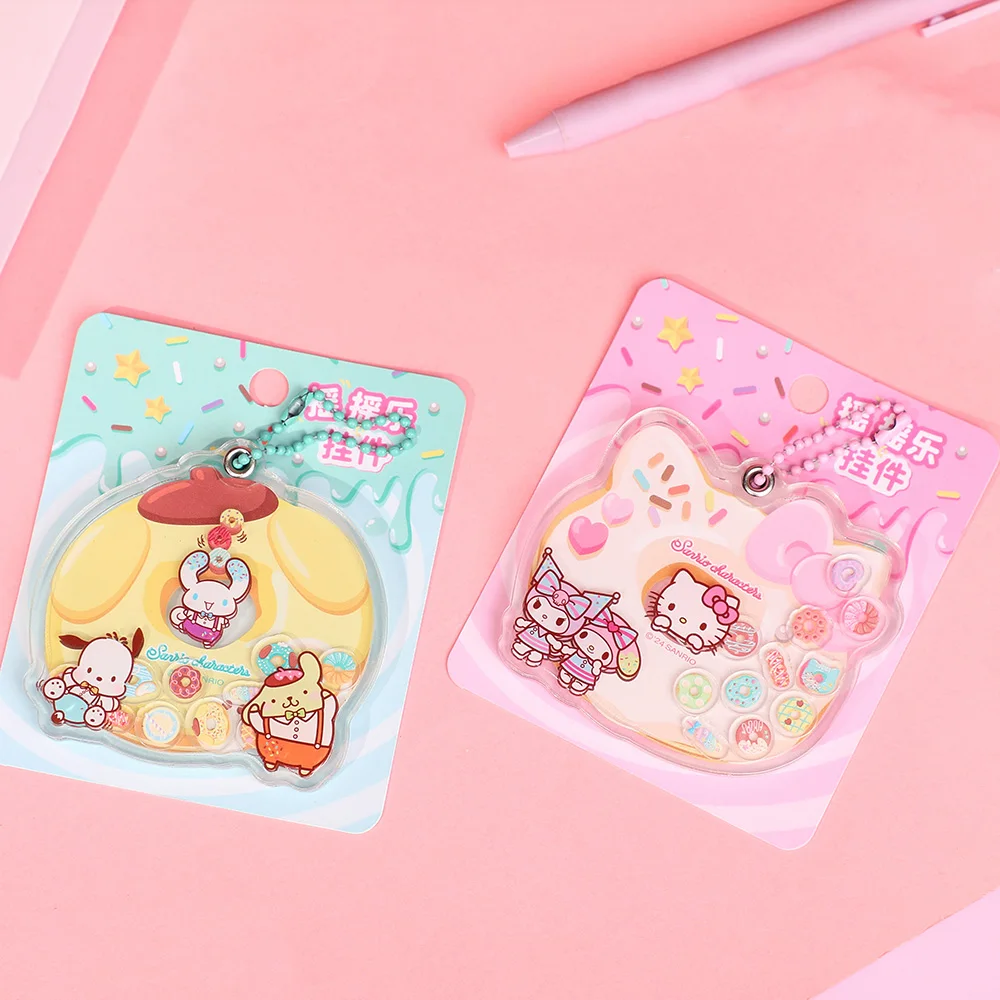 Sanrio Acrylic Shaker Keychain Pendant Clear Pattern Smooth Surface Durable Suitable For Decorating Bags Keys Pencil Case 2