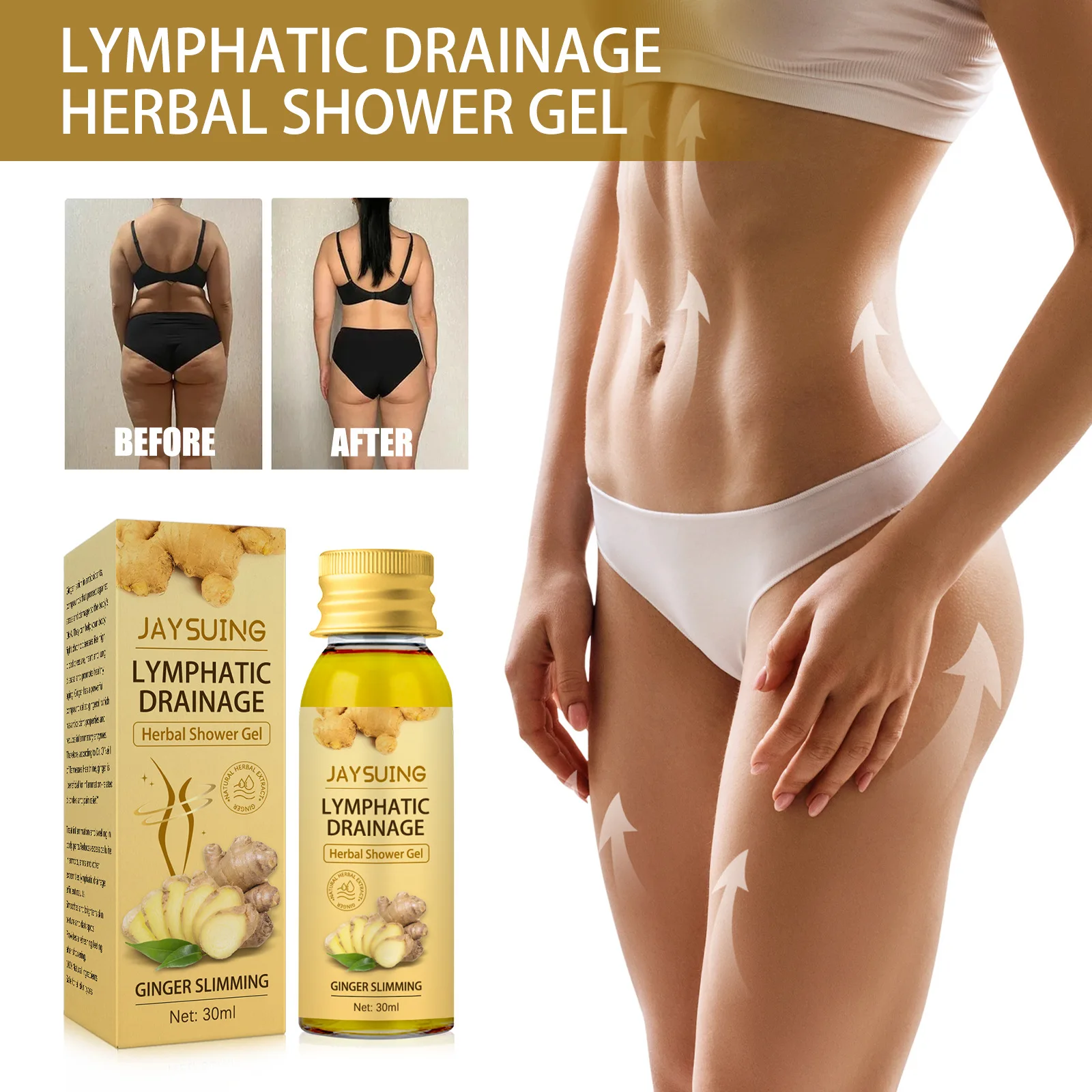 Slimming Shower Gel Mite Removal Anti Cellulite Improve Lymphatic Swelling Tightening Skin Fat Burning Deep Cleansing Shower Gel