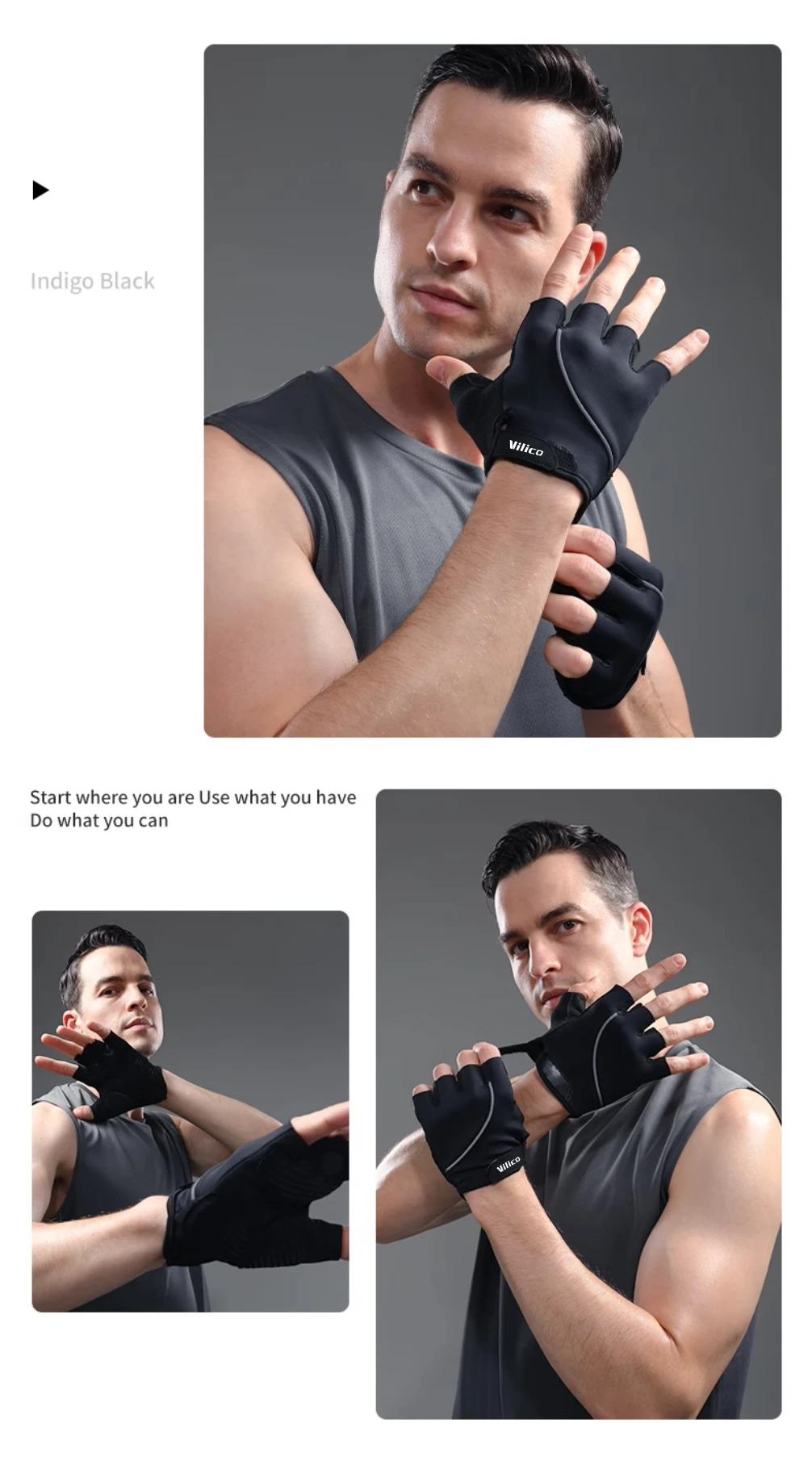 1 Paar Vitalico Fahrradhandschuhe für Herren und Damen für Frühling und Herbst, Halbfingerhandschuhe für Outdoor-Radfahren, Fingerlinge – Detail 11