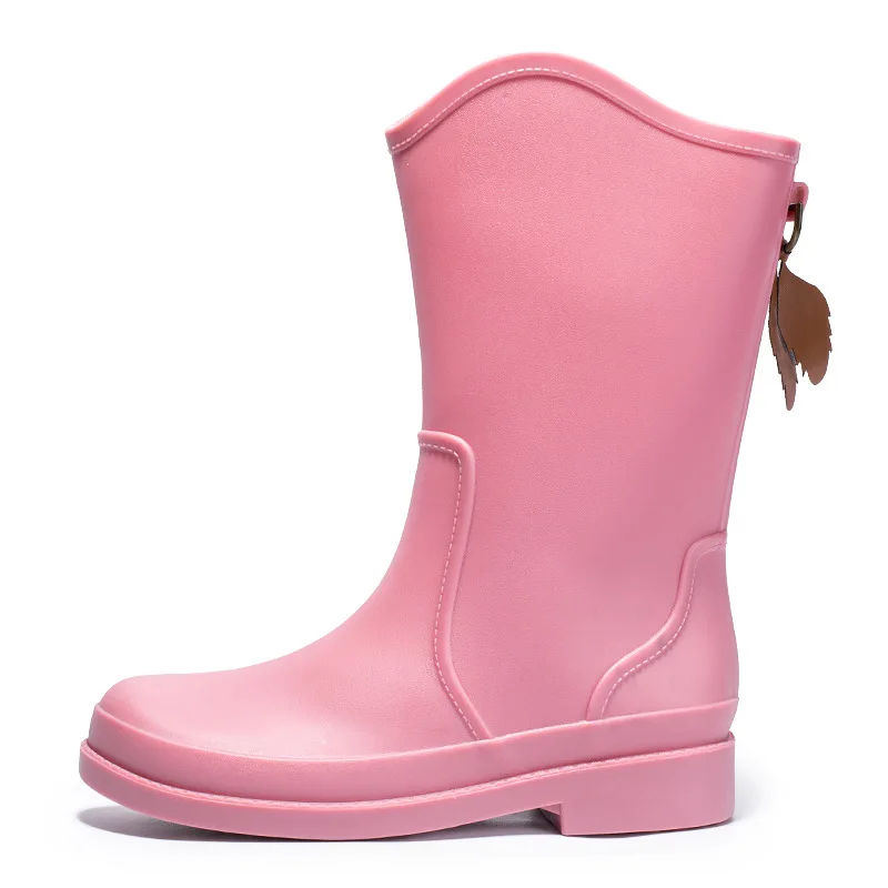 Women Fashion Knee-High Rain Boots Waterproof RainBoots for Women Outdoor Shoes Pink Platform Boots _ - Mobile