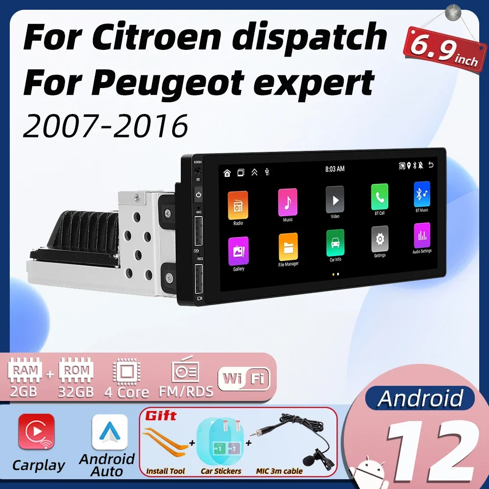 

For Citroen Dispatch Peugeot Expert 2007-2016 1din Android Car Multimedia 1 Din Radio Stereo Head Unit Carplay Autoradio GPS