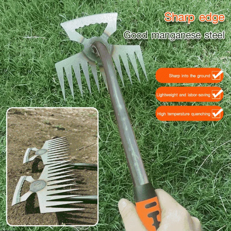 Uprooting and weeding tool Versatile Weed Remover Rake and Hoe