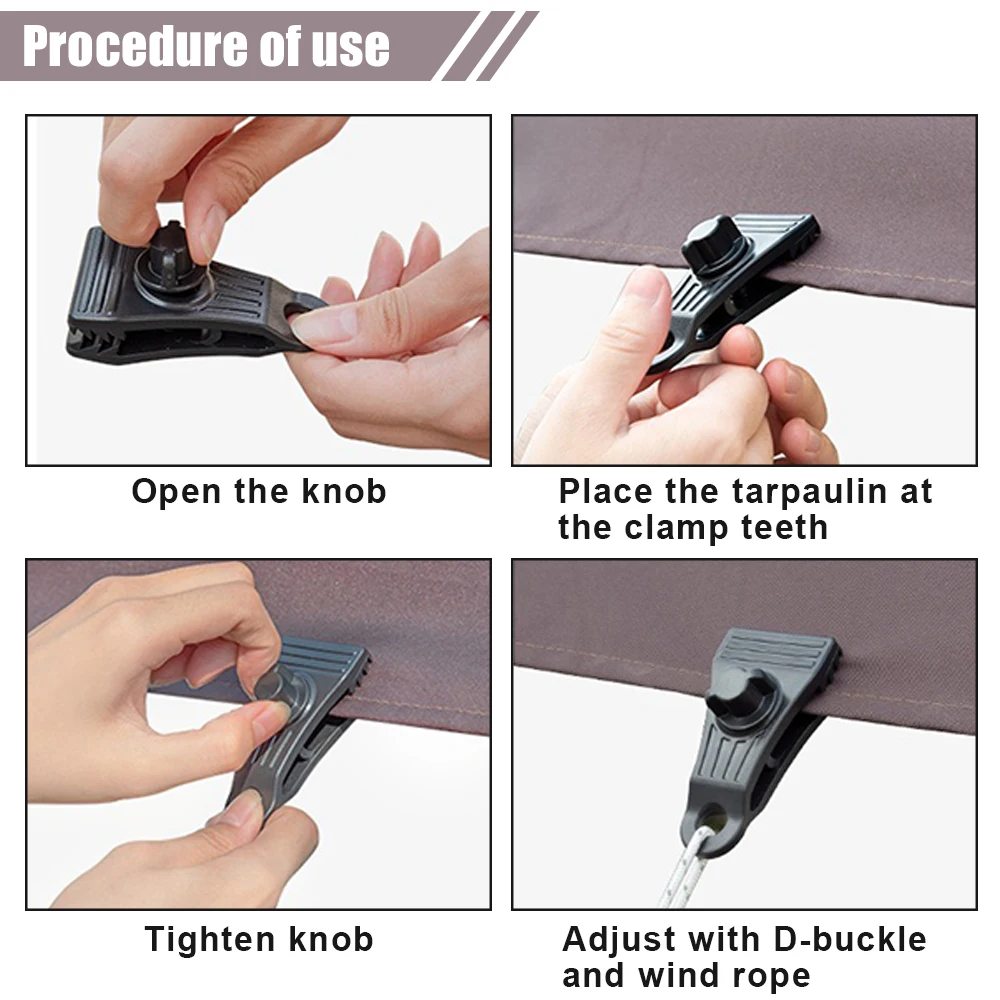 Tarp Clips Heavy Duty Lock Grip Clamps Pool Cover Tent Fasteners Holder Windproof for Canopy Awnings Outdoor Camping 5/10Pcs tent clips