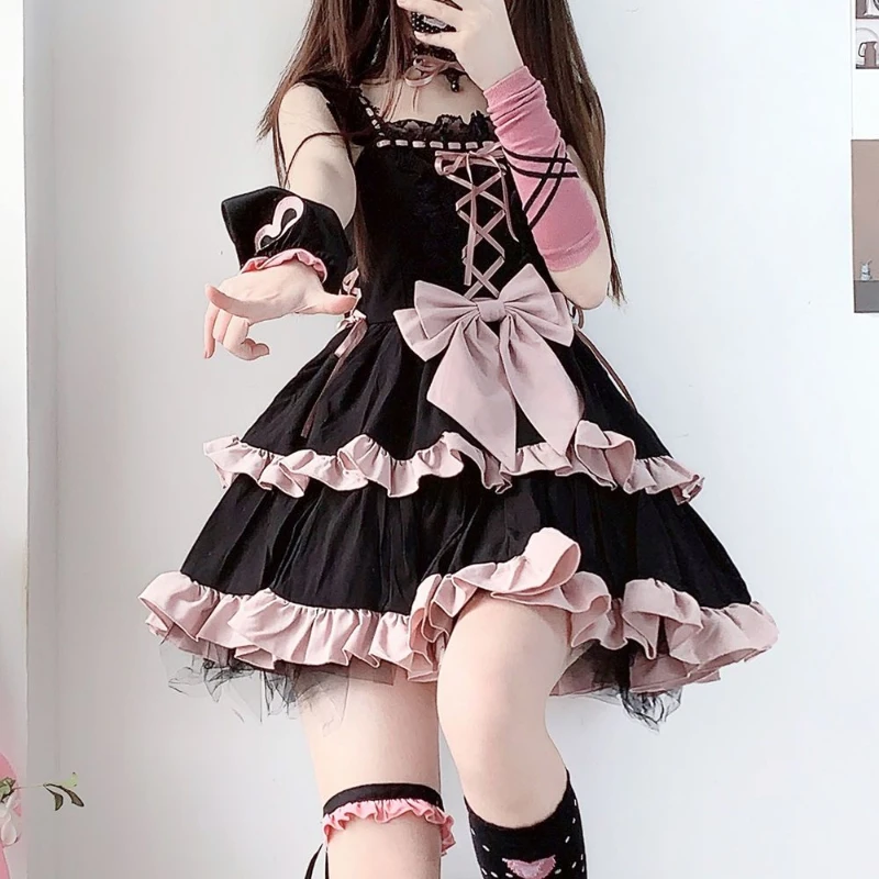 Pink Idol Clothing Cosplay Sexy Maid Costume Lolita Ballet Lace Skirt Short Dresses