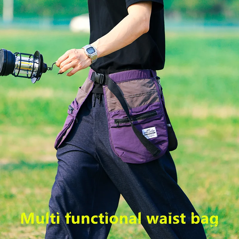 Multi Pocket Zipper Waistband, Apron, Waist Bag, Comfortable Multifunctional, Niche Tourism, Sports, Fitness, Cycling, Fishing