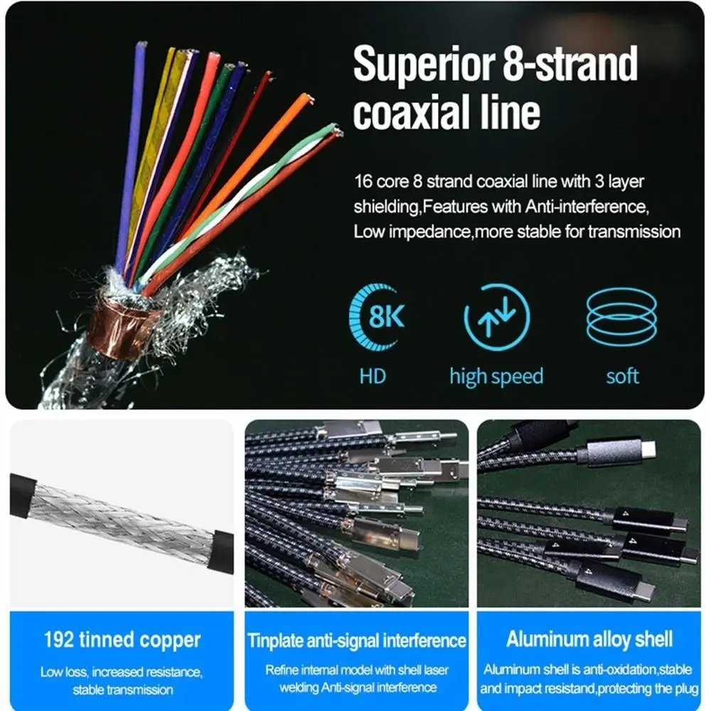 1m thunderbolt 4 ̺ c-c Ÿ PD 240W  , 40Gbps 8K @ 60Hz ̺