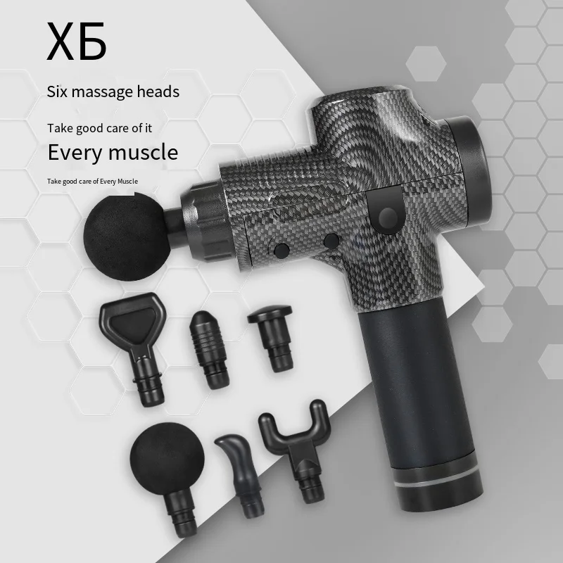 Fascia Gun Carbon Multi Force Adjustment Impact Massage Deep Muscles Neck Back Deep Tissue Muscle Relaxation Pain Relief Fitness
