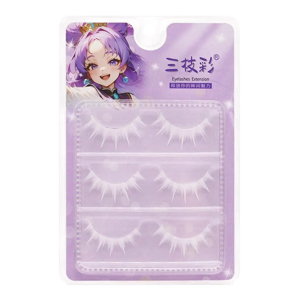 Weiße Künstliche Wimpern für Cosplay, Anime-Charaktere, Make-up, Imitierte Einteilige Wimpernverlängerung, Wimpern-Make-up-Tool – Detail 12