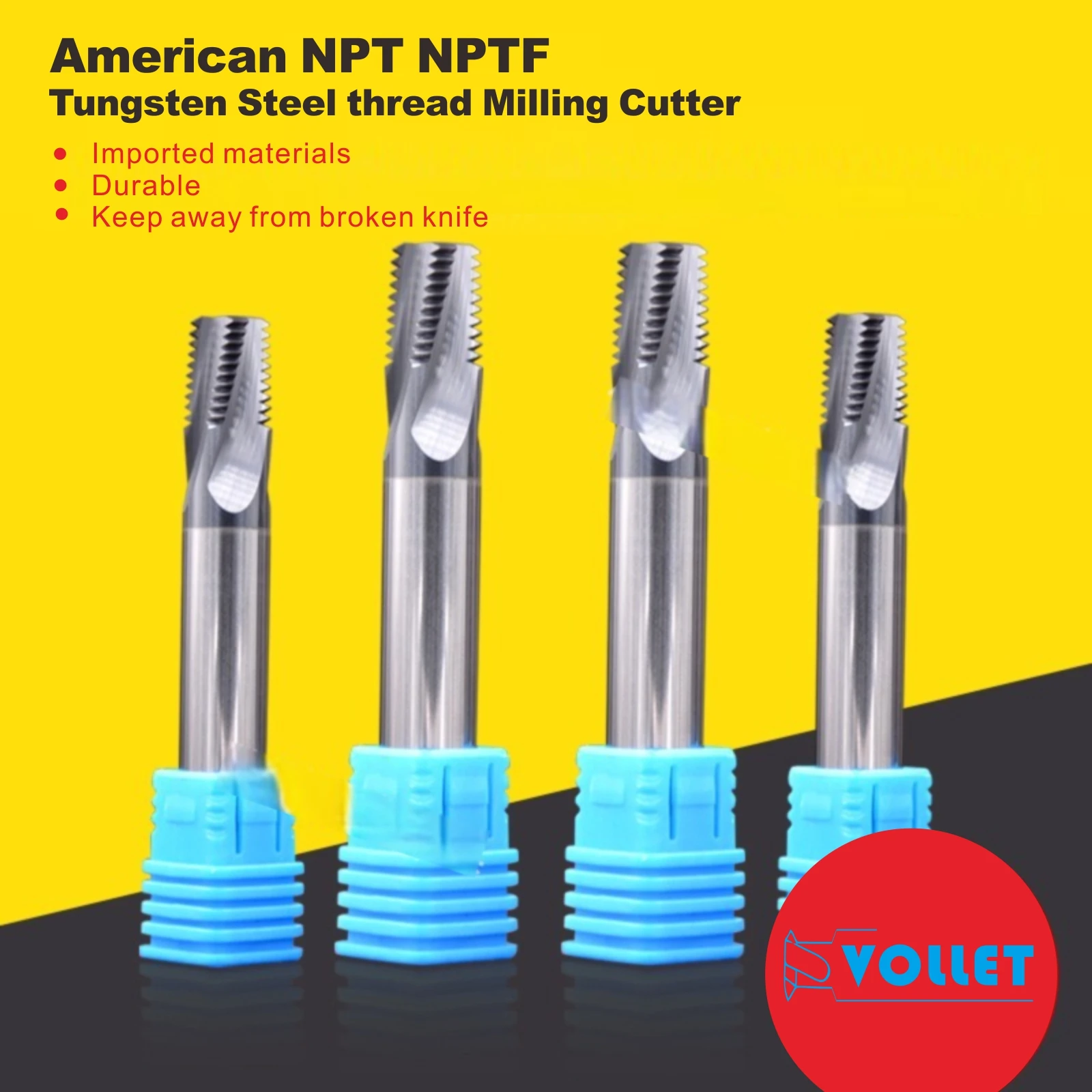 American NPT NPTF ，Tungsten Steel Thread 60° Taper Thread Milling