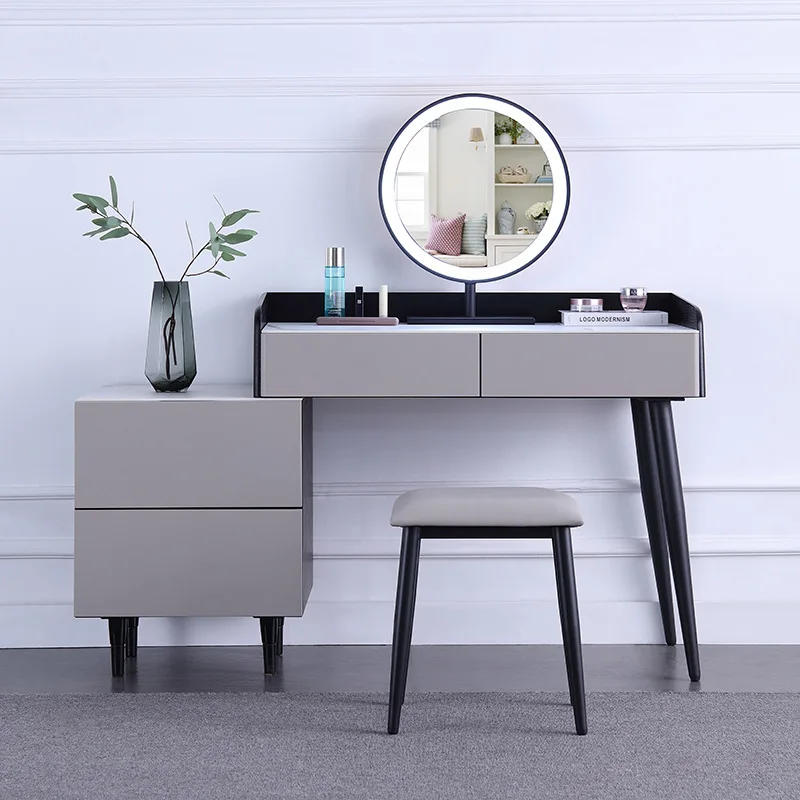 Lightluxuryseniorbedroommodernminimalistslatedressingtableflip