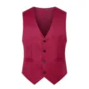 2024 Spring and Autumn New Style British Fashion Men's Suit Vest Slim Waistcoat Men's Vest Korean Style Suit Vest 4