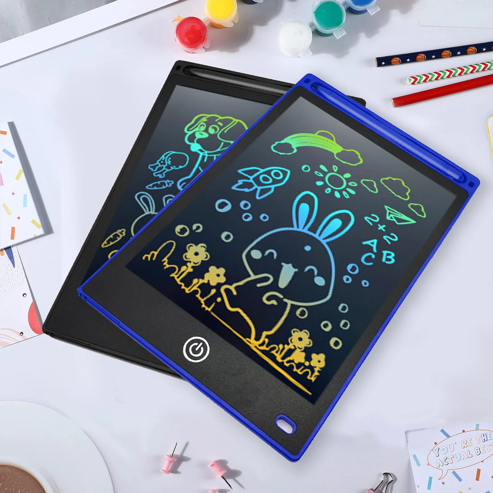 12 Inch Electronic Writing Board Brightness Increase By 20% Writing Tablet For Kids Colorful Screen Doodle Board
