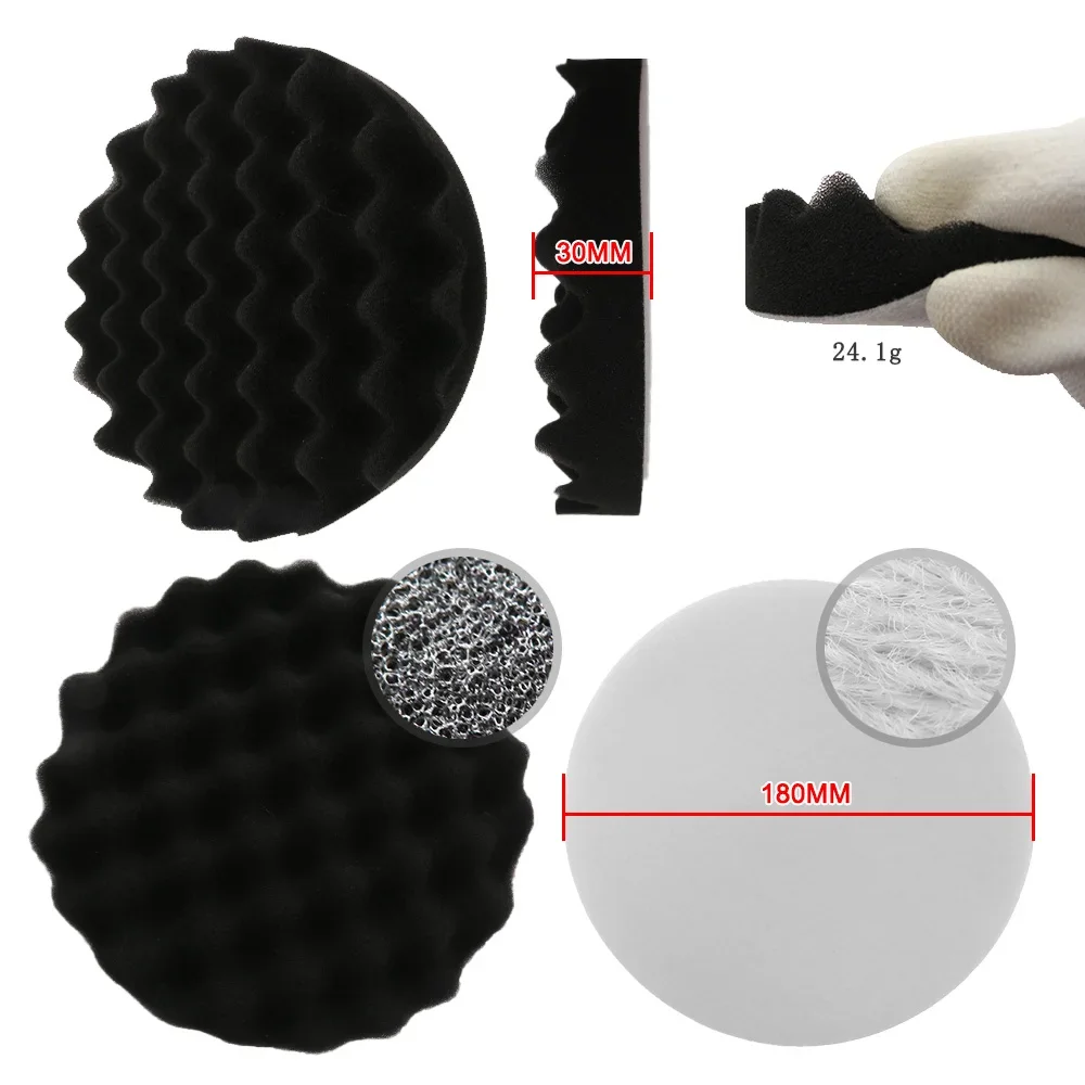 Car Polishing Pads 8Pcs Pad Set Thread 3/5/7inch Auto Car Repair Polishing Kit for Car Polisher+Drill Adaptor Power Tools accessories