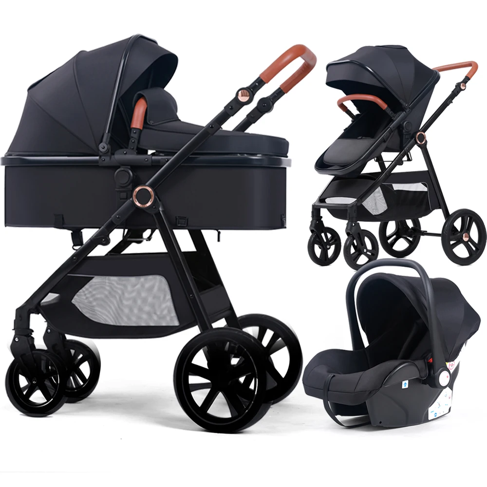 Baby stroller 2 in 1/3 in 1 lightweight folding newborn child can sit and lie on a high landscape stroller Free delivery