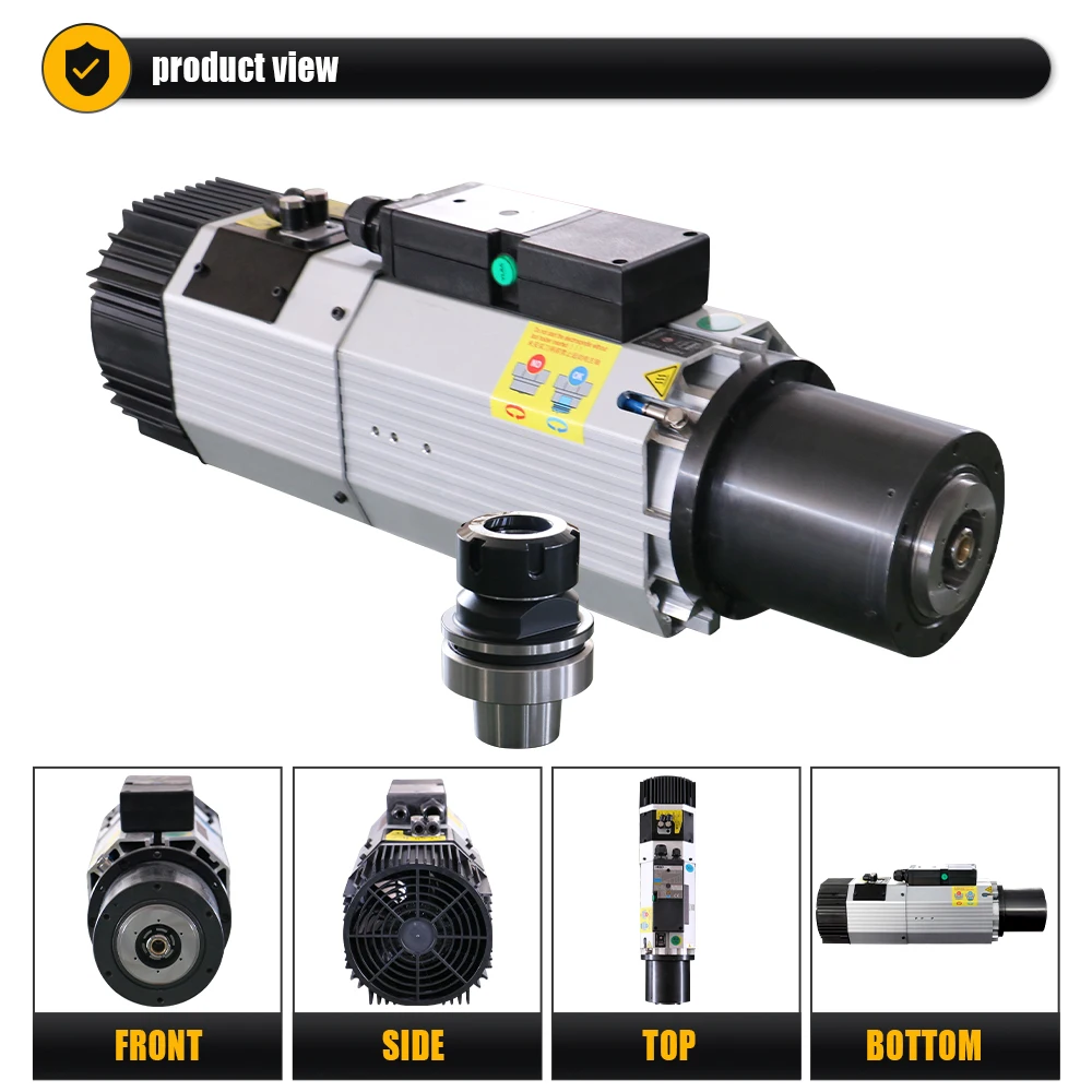 HQD ATC Spindle Motor 12kw For wood Aluminium soft metal ISO30 HSK63F 24000rpm+1