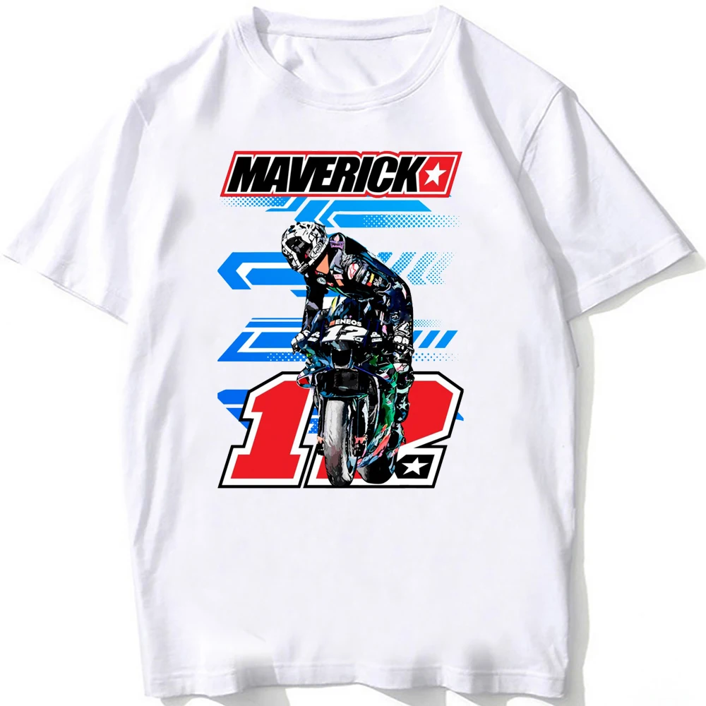 Maverick Visenales #12 Gp Classic T-Shirt Unisex Uomo Manica Corta Hip Hop Casual Boy White Tees Motor Adventure Sport Rider Tops