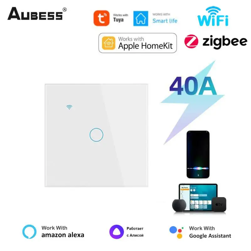 AUBESS Tuya Smart Boiler Switch Water Heater Homekit Wifi ZigBee 40A