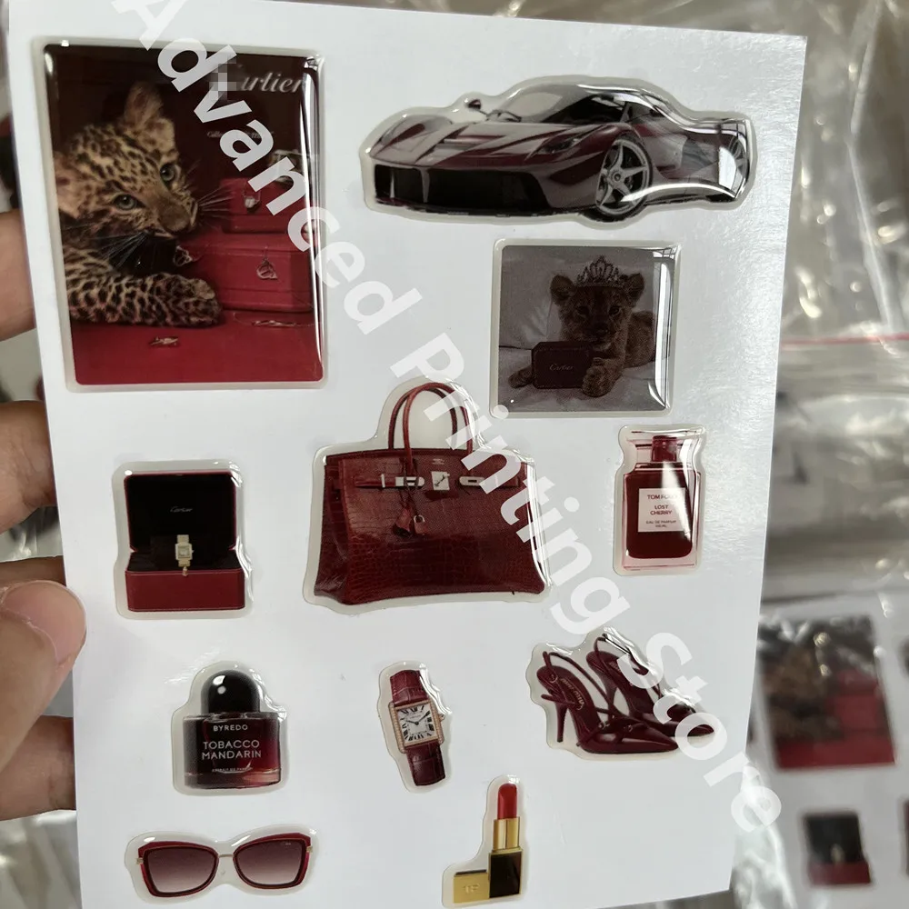 DlY 3D phone case dome epoxy 3d stickers personalized resin ipad label popular decorative crystal gel jelly cute shapes