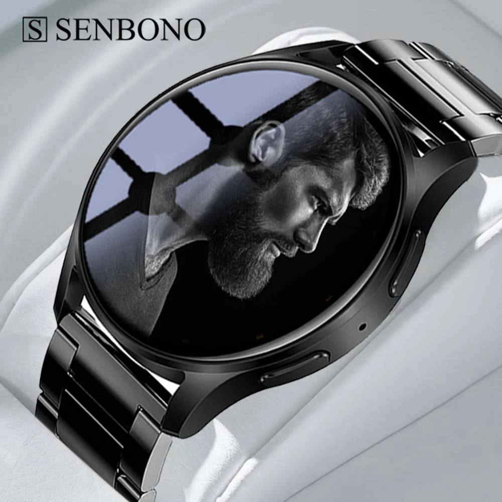 Senbono Men's Round Smart Watch Bluetooth Call Sport Watch Heart Rate