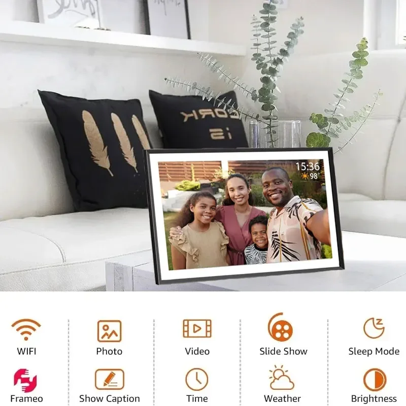 Frameo 15.6 Inch WiFi Digital Picture Frame 1920 * 1080 IPS Touch Screen HD Disply Builtin 32GB Smart Photo Frame Christmas Gift view 6