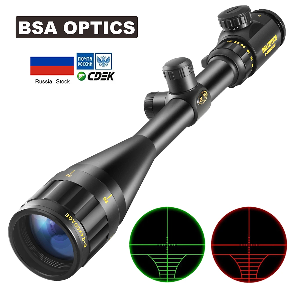 BSA оптический 6-24x50 AOE тактический Оптический Прицел Снайперская снаряжение