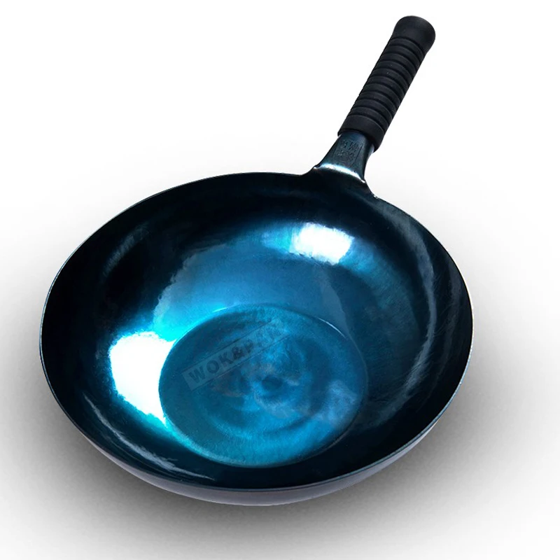 

Iron Wok Pan,Chinese Traditional Mirror Iron Woks,2mm Thickness Blue Seasoned Pot,Uncoated Kitchen Cookware,Frying Pan