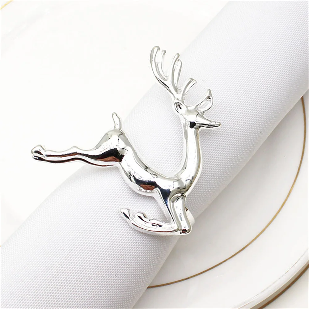 Christmas Napkin Rings 6Pcs for Christmas Party Dinner Table Decoration