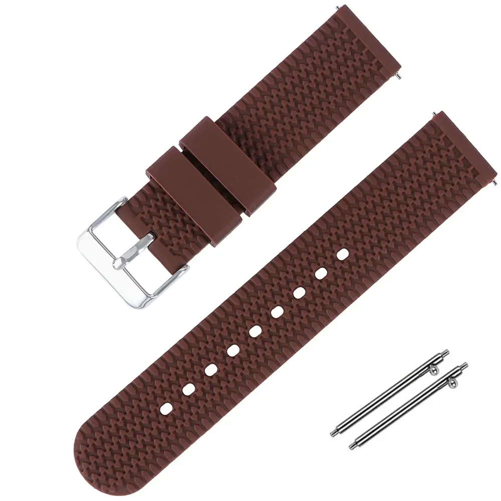 Sporty Waterproof Silicone Watch Strap – Quick Release Rubber Wristband in Multiple Sizes