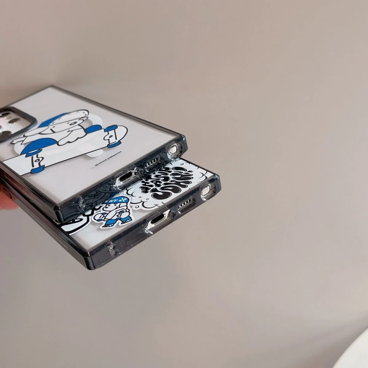 Skateboard Dog MagSafe Acrylic Black Border Case for Samsung Galaxy S22 Ultra S23 Ultra S24 Ultra Cover Protective Shell