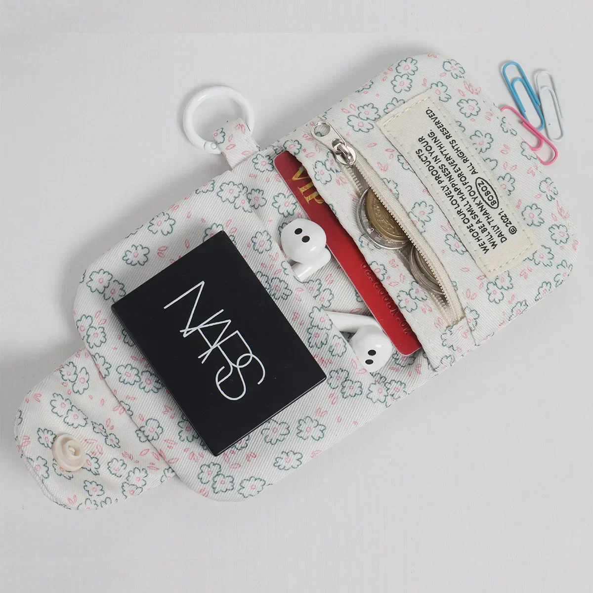 Student Kawaii Multilayer Mini Canvas Pouch