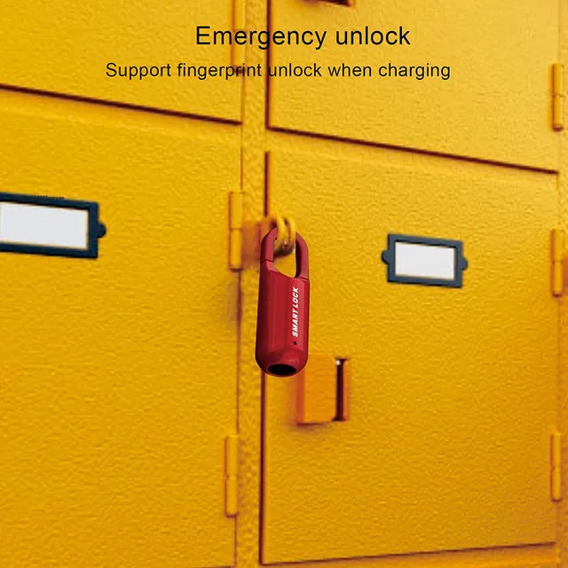 Smart Fingerprint Padlock for Locker Small Rechargeable Fingerprint Lock Keyless Biometric Thumbprint Padlock Locker Suitcase 4